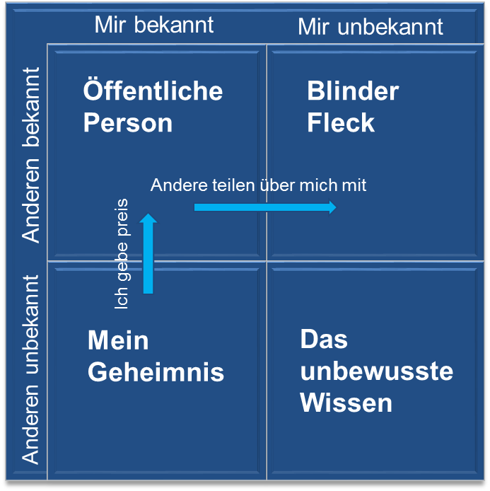 Das Johari Fenster von Wahrnehmung und besserer